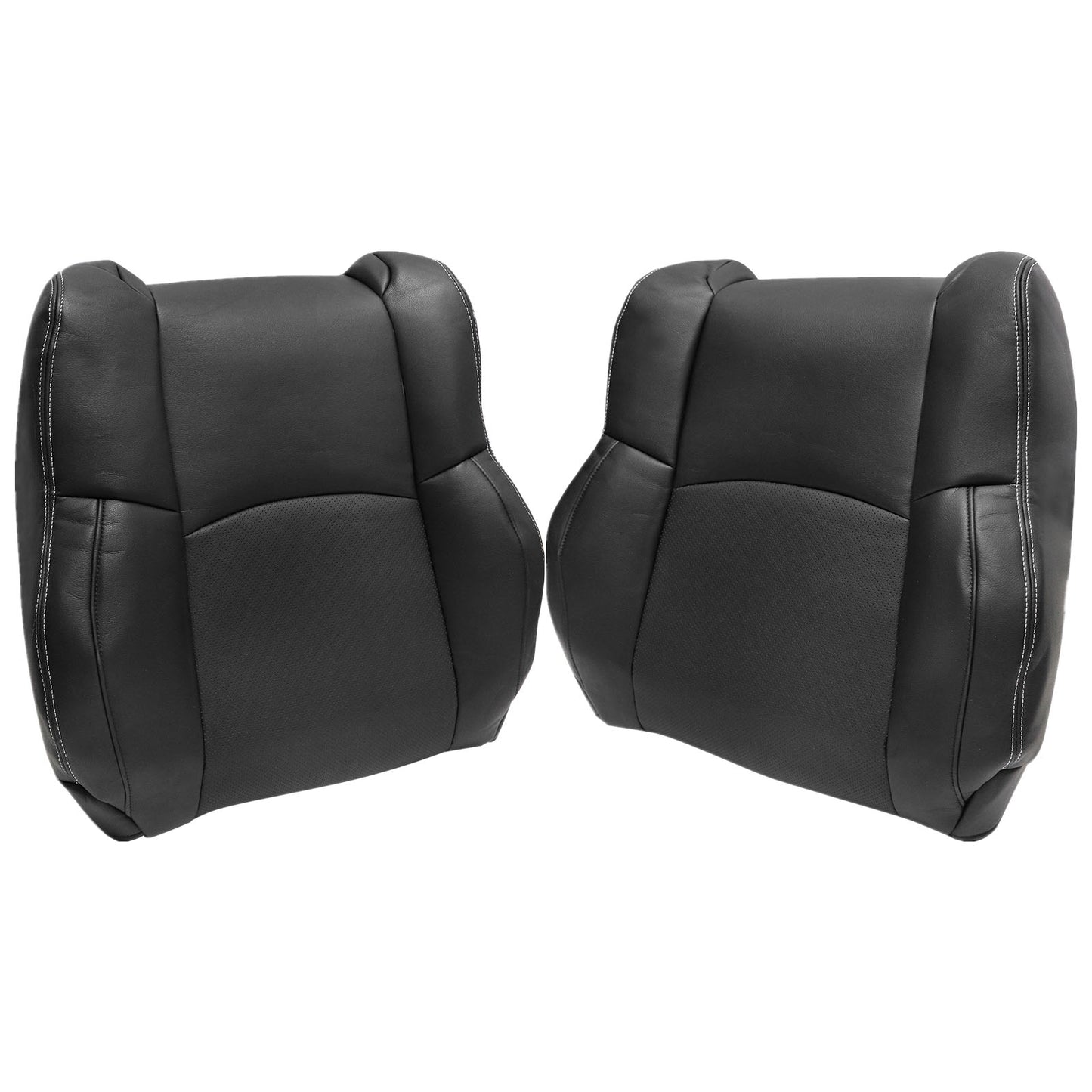 For 2009-2018 Dodge Ram 1500 2500 3500 Replacement Driver & Passenger Bottom & Top Leather Seat Cover Black