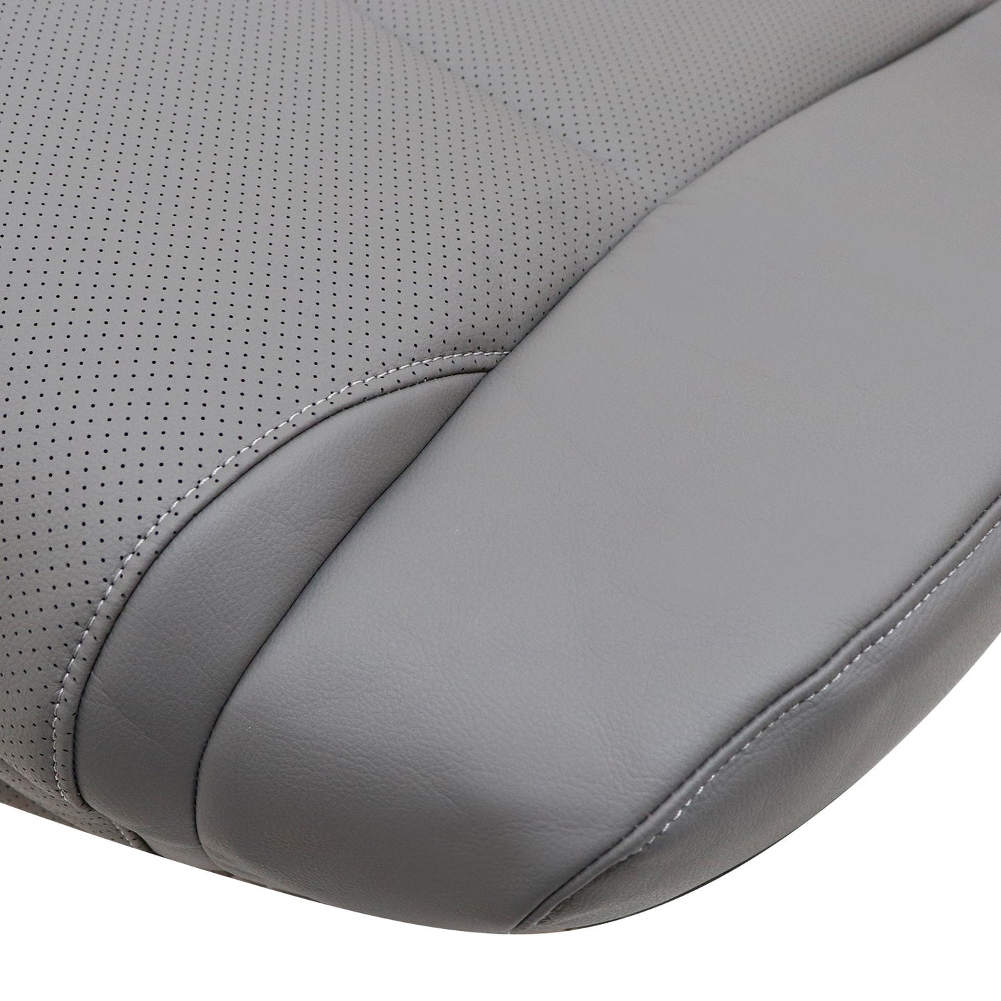 For 2007 to 2013 Toyota Sequoia Tundra Driver & Passenger Bottom Perforated Leather Seat Cover Gray