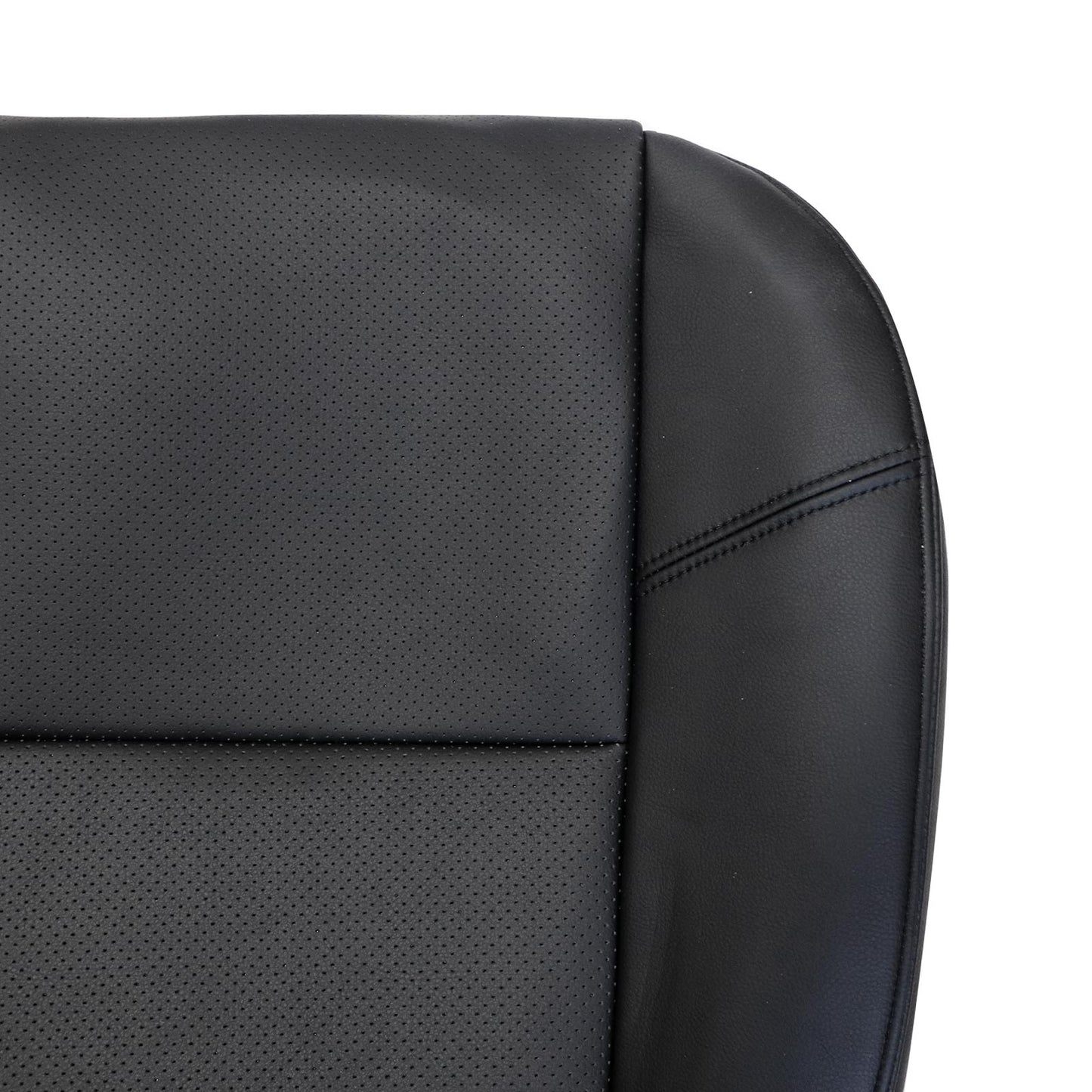 For 2007-2014 Cadillac Escalade Front Driver & Passenger Bottom & Top Perforated Leather Seat Cover Black