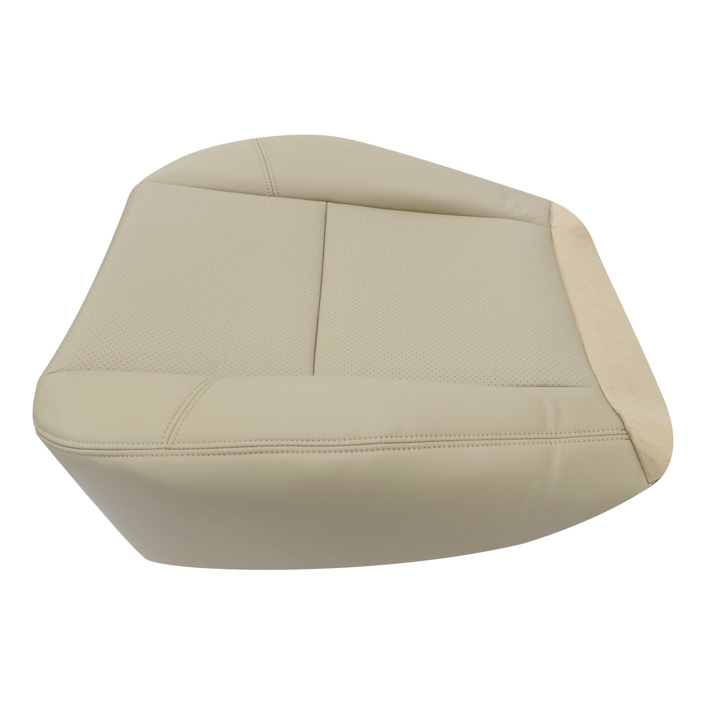 For 2007-2014 Cadillac Escalade Front Driver & Passenger Bottom & Top Perforated Leather Seat Cover Tan