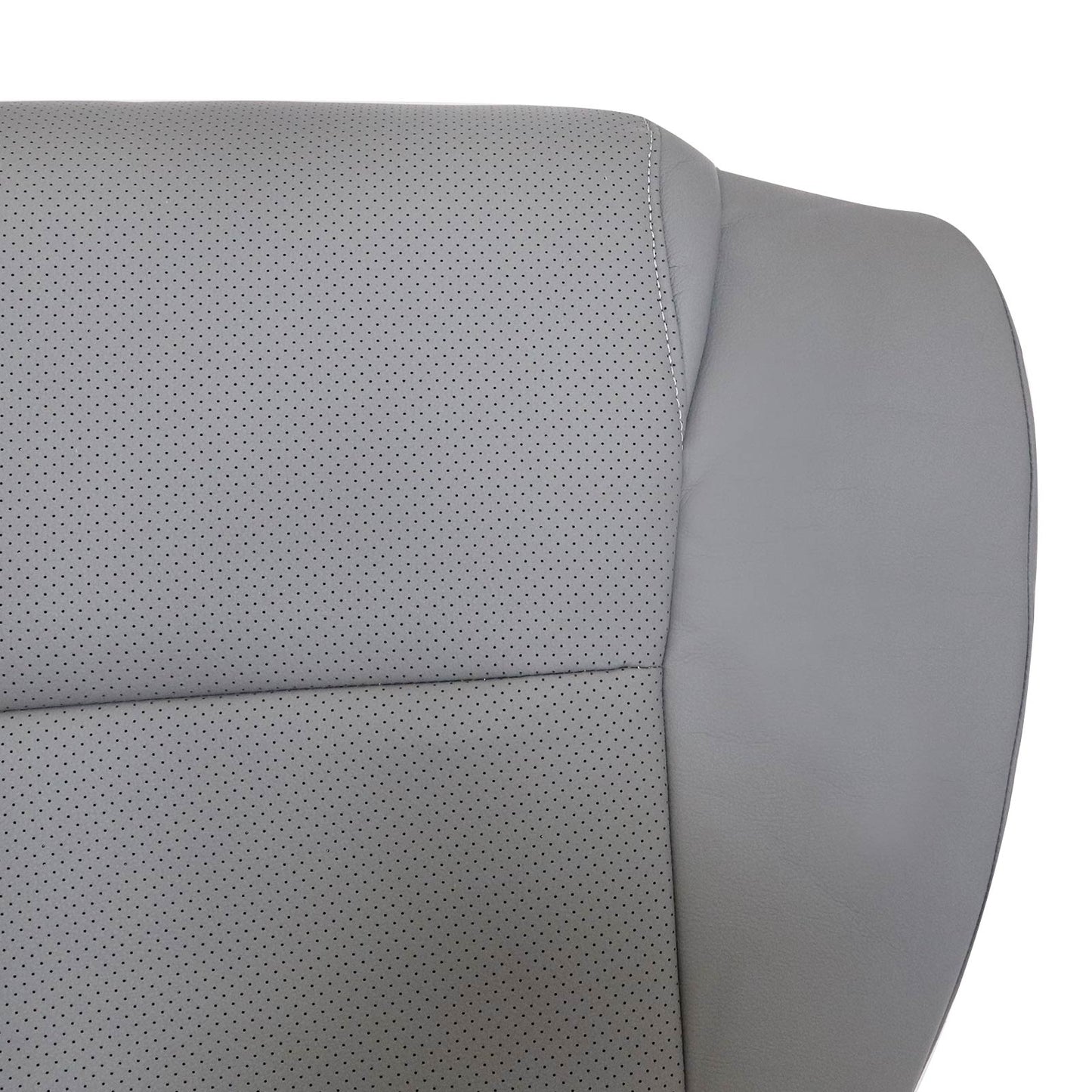 For 2007 to 2013 Toyota Sequoia Tundra Driver & Passenger Bottom Perforated Leather Seat Cover Gray