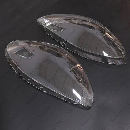 Pair Front Headlight Lens Clear Cover + Glue For Porsche Panamera 2017-2020
