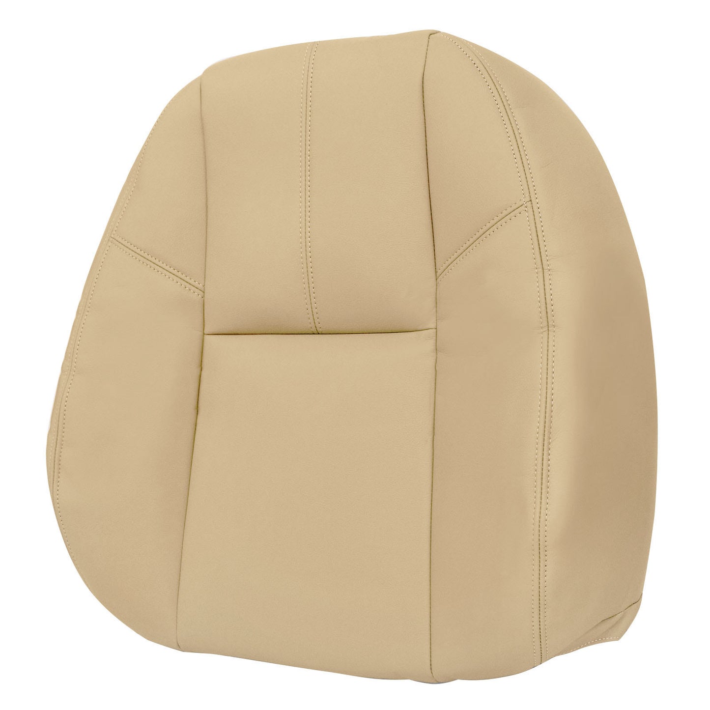 For 2007-2014 Chevy Silverado GMC Sierra Front Driver & Passenger Bottom & Top Leather Seat Cover Tan