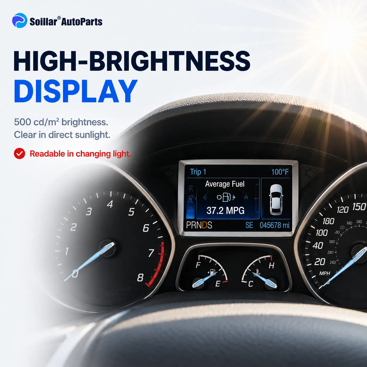 13-16 Ford Focus LCD Display Color Screen Feature Images- High Brightness Display-2