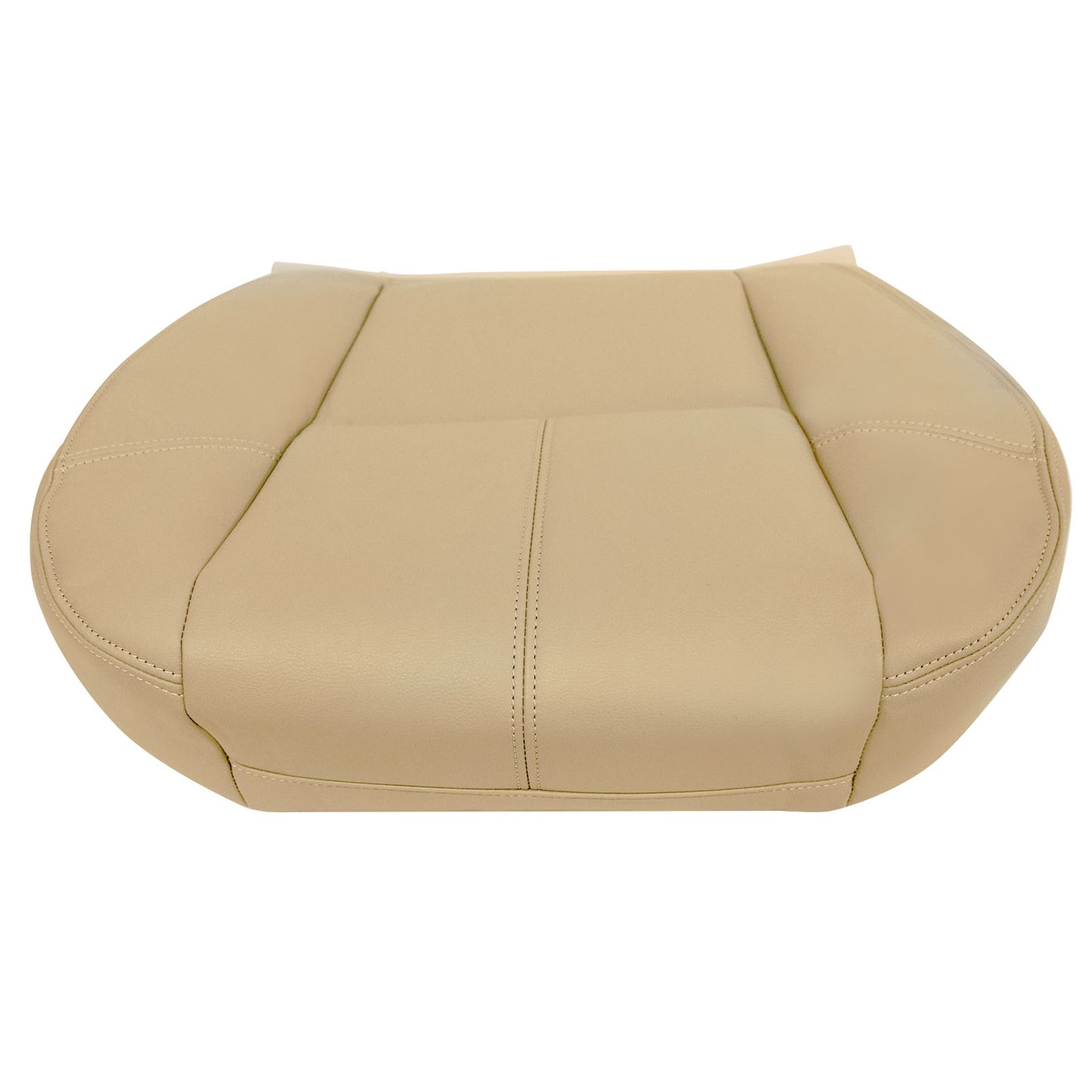 For 2007-2014 Chevy Silverado GMC Sierra Front Driver & Passenger Bottom & Top Leather Seat Cover Tan