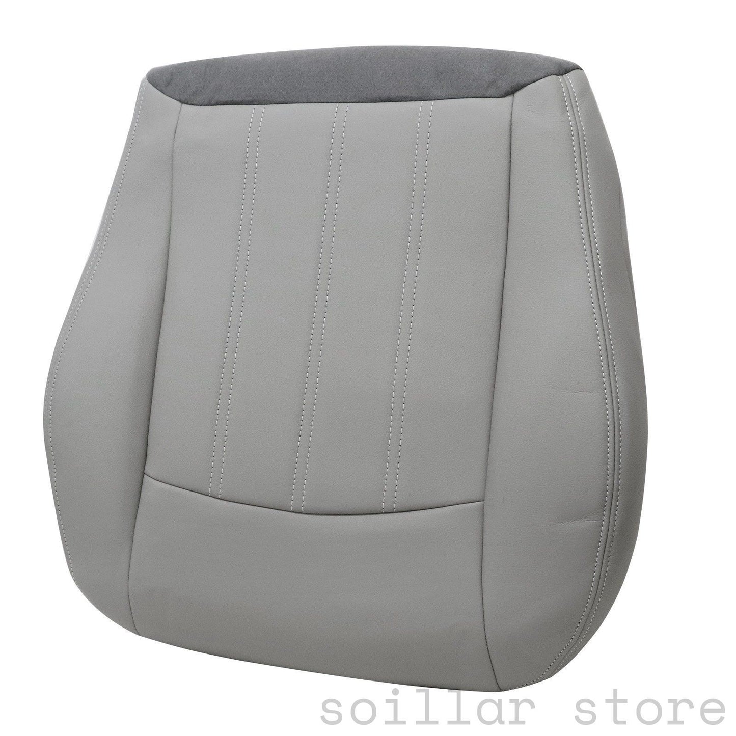 4PCS For 2005 2006 2007 2008 2009 2010 Chrysler 300C Front Both Side Driver & Passenger Bottom & Top Leather Seat Cover Gray