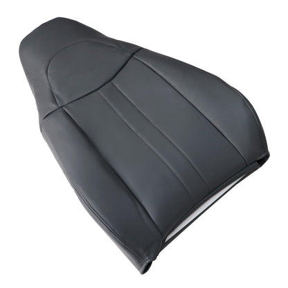 For 2003-2014 Chevy Express & GMC Savana 1500 Front Driver & Passenger Bottom & Top Leather Seat Cover Dark Gray