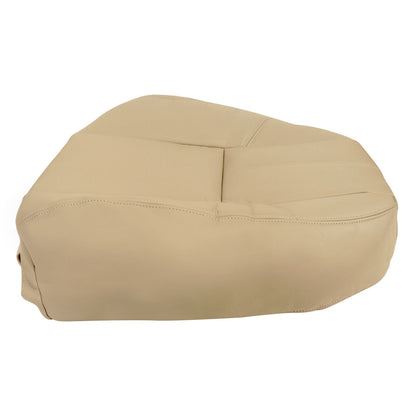 For 2007-2014 Chevy Silverado GMC Sierra Front Driver & Passenger Bottom & Top Leather Seat Cover Tan