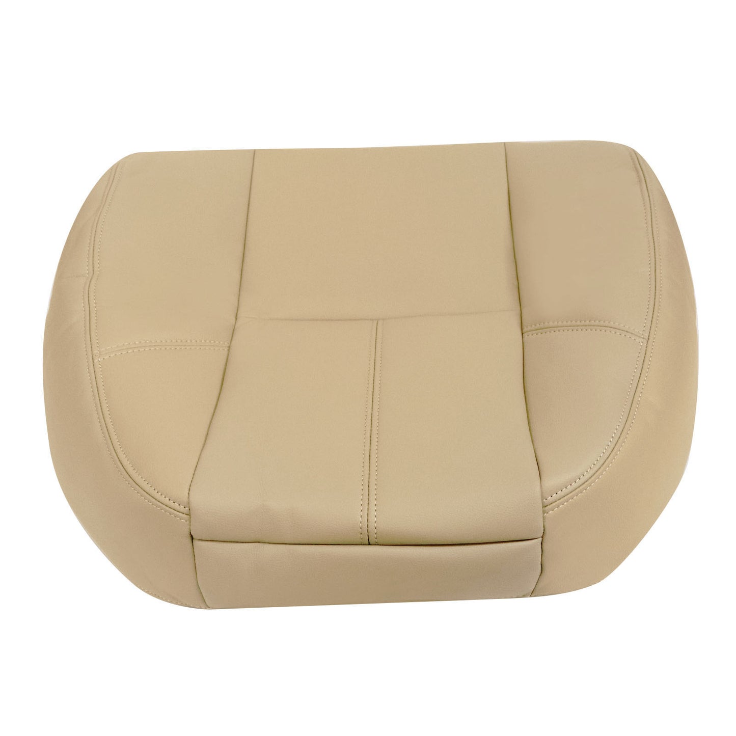For 2007-2014 Chevy Silverado GMC Sierra Front Driver & Passenger Bottom & Top Leather Seat Cover Tan