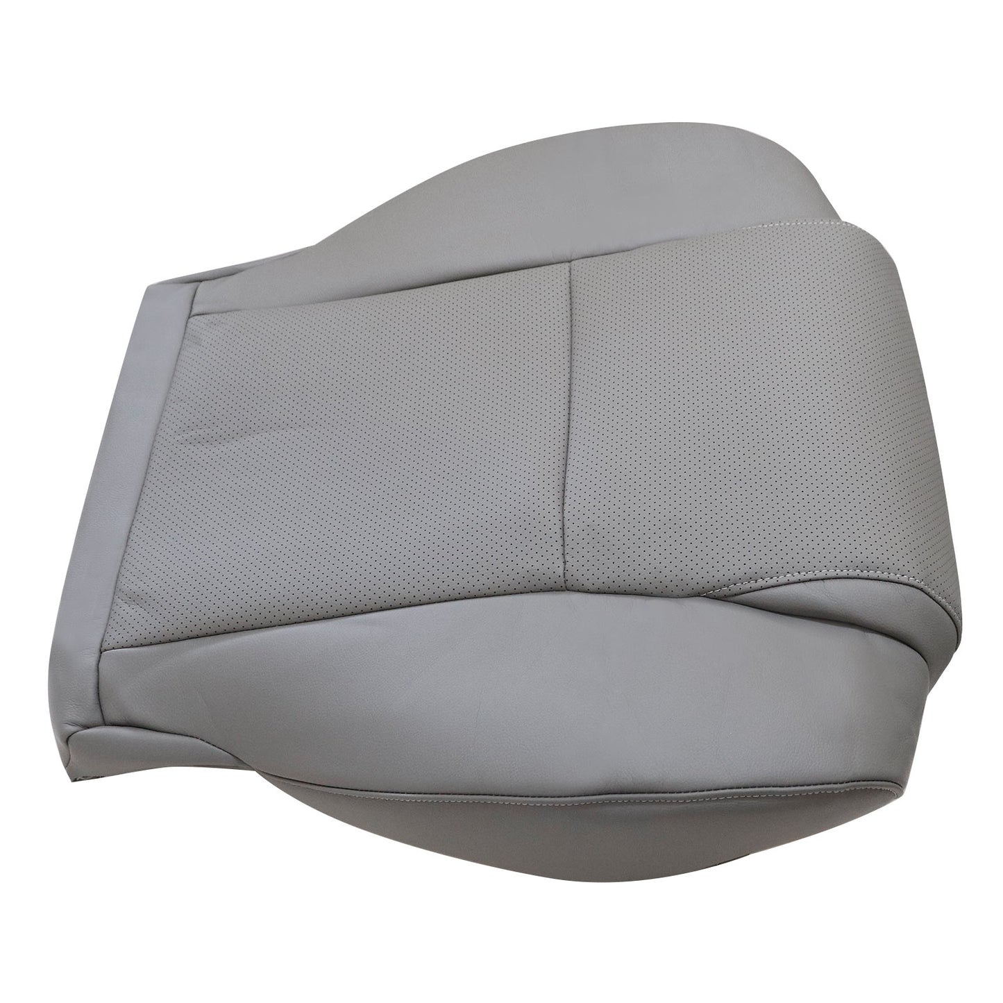 For 2007 to 2013 Toyota Sequoia Tundra Driver & Passenger Bottom Perforated Leather Seat Cover Gray