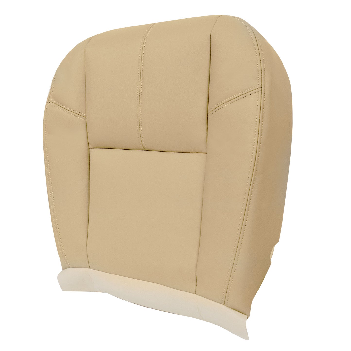 For 2007-2014 Chevy Silverado GMC Sierra Front Driver & Passenger Bottom & Top Leather Seat Cover Tan