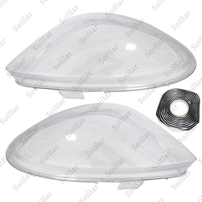 Pair Front Headlight Lens Cover+Glue For Mercedes-Benz SLK R171 2005-2011