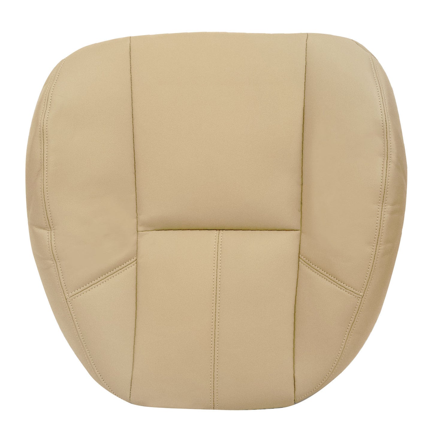 For 2007-2014 Chevy Silverado GMC Sierra Front Driver & Passenger Bottom & Top Leather Seat Cover Tan
