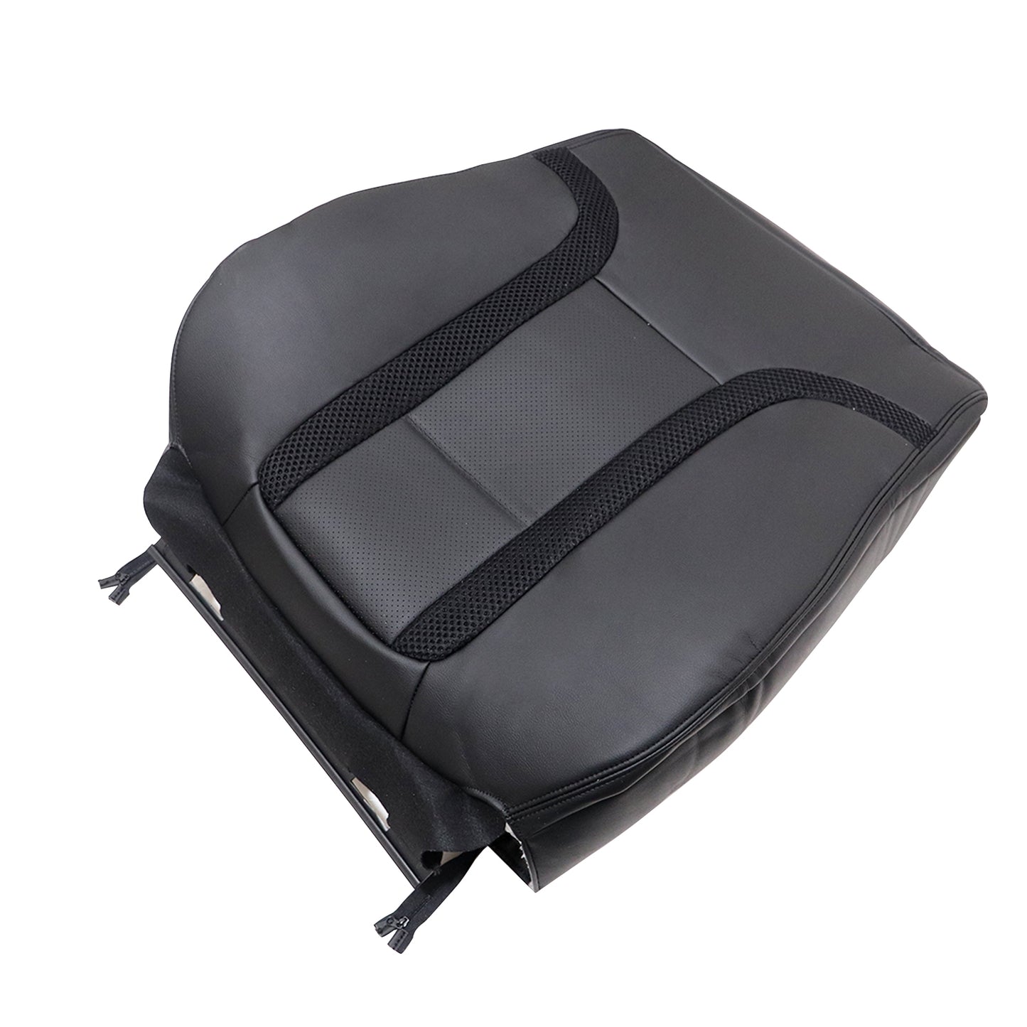 For 2010-2014 Ford F-150 Raptor SVT Front Driver & Passenger Bottom & Top Leather Seat Cover Black