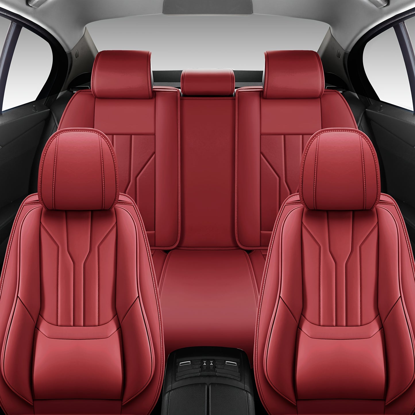 For Toyota Camry Car Seat Covers 5-Seats Front + Rear Protector Leather Full Set