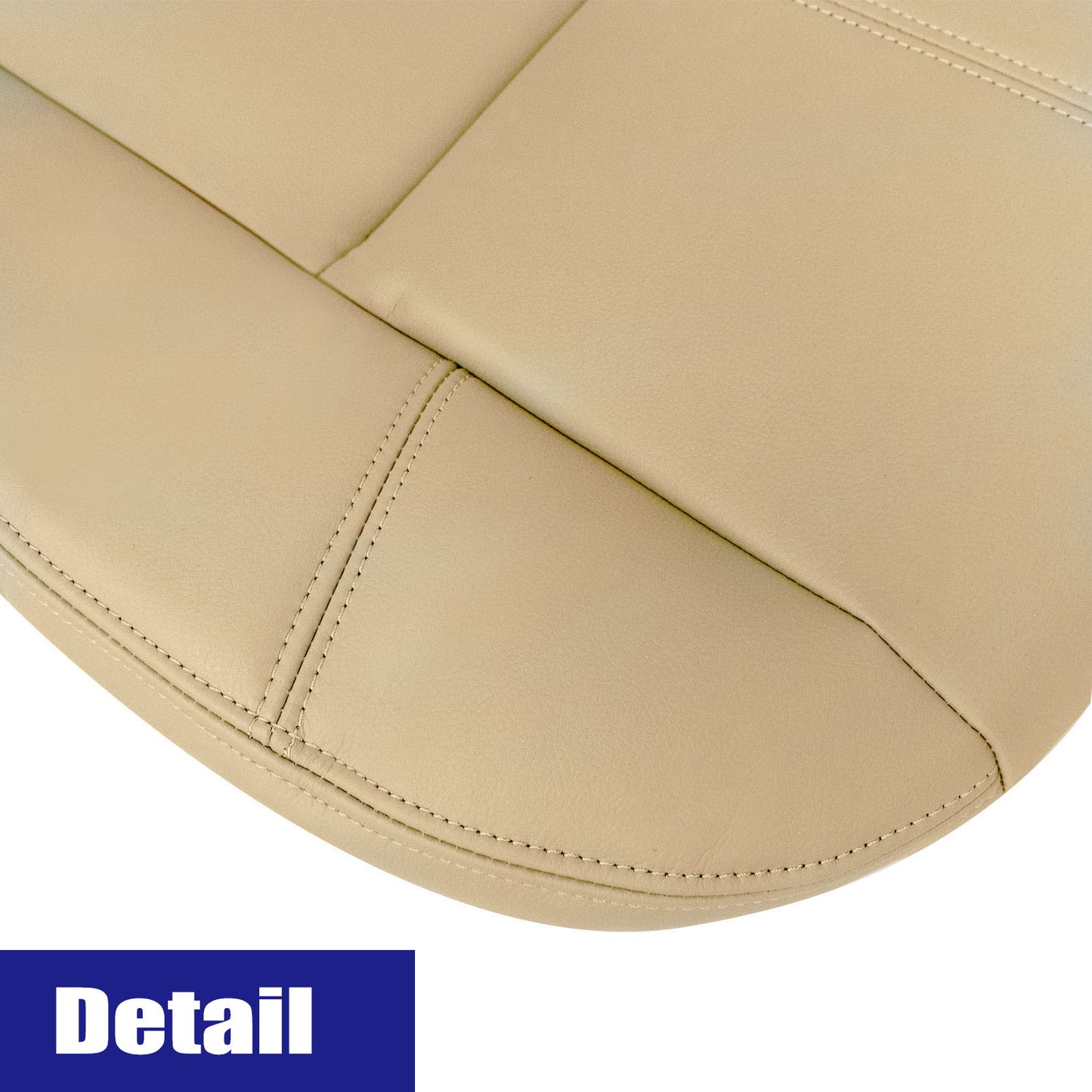 For 2007-2014 Chevy Silverado GMC Sierra Front Driver & Passenger Bottom & Top Leather Seat Cover Tan