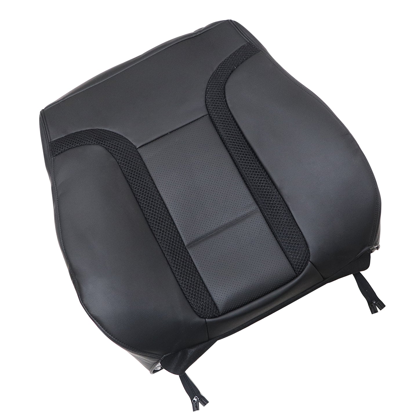 For 2010-2014 Ford F-150 Raptor SVT Front Driver & Passenger Bottom & Top Leather Seat Cover Black