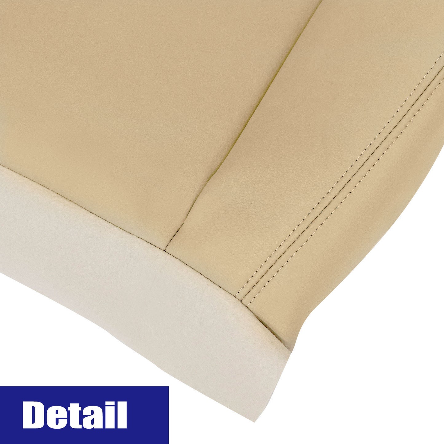 For 2007-2014 Chevy Silverado GMC Sierra Front Driver & Passenger Bottom & Top Leather Seat Cover Tan
