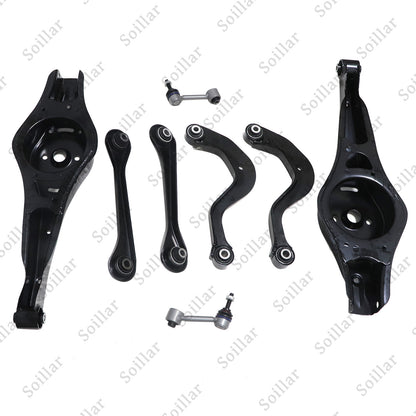 8pcs Rear Upper & Lower Control Arm w/Bushing For Audi A3 VW Jetta Passat Tiguan