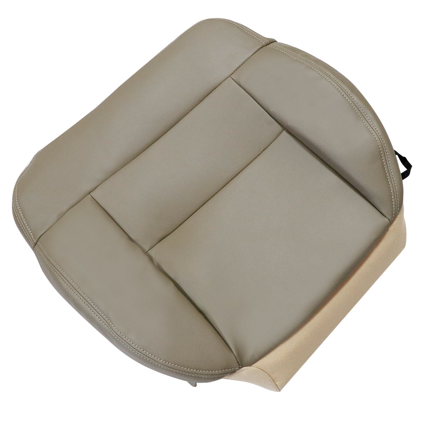 Front Driver & Passenger Bottom & Top Leather Seat Cover Tan & Driver Bottom Foam Cushion 2004-2008 For Ford F-150 Lariat XL XLT STX FX4