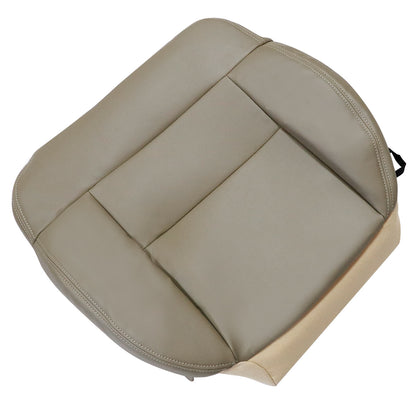 Front Driver & Passenger Bottom & Top Leather Seat Cover Tan & Driver Bottom Foam Cushion 2004-2008 For Ford F-150 Lariat XL XLT STX FX4