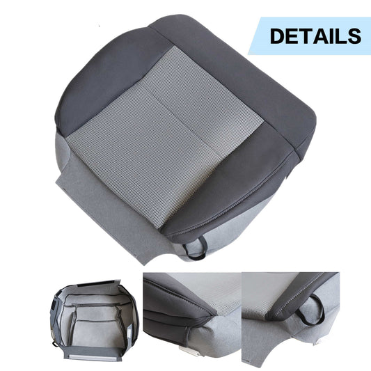2004-2008 For Ford F150 XLT STX FX4 Front Driver & Passenger Bottom & Top Cloth Seat Cover Dark Gray & Driver Bottom Foam Cushion