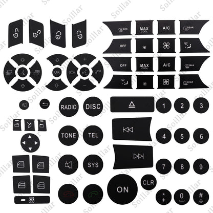FOR 2007-14 Mercedes Benz Repair Button DOOR Steering A/C Window Radio Stickers