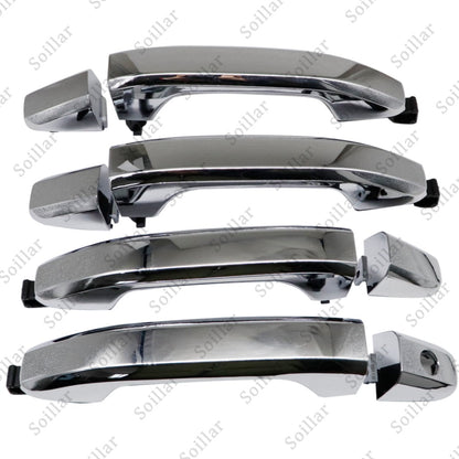 Exterior Door Handle For 2014-2017 Chevrolet Silverado 1500 Set of 4 Chrome