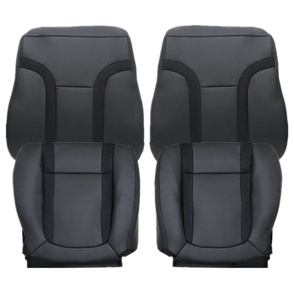 For 2010-2014 Ford F-150 Raptor SVT Front Driver & Passenger Bottom & Top Leather Seat Cover Black