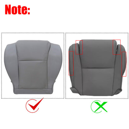 For 2007 to 2013 Toyota Sequoia Tundra Driver & Passenger Bottom Perforated Leather Seat Cover Gray