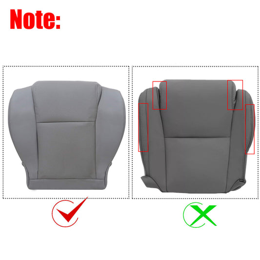 For 2007 to 2013 Toyota Sequoia Tundra Driver & Passenger Bottom Perforated Leather Seat Cover Gray