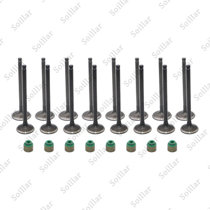 Fits Kia Accent Veloster Rio Soul 1.6L Intake & Exhaust Valves + Steam Seals