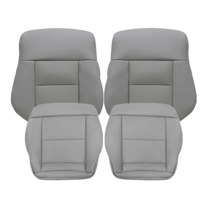 For 2010-2016 Mercedes Benz E200 E250 E300 E350 Driver & Passenger Bottom & Top PERFORATED Leather Seat Cover Gray