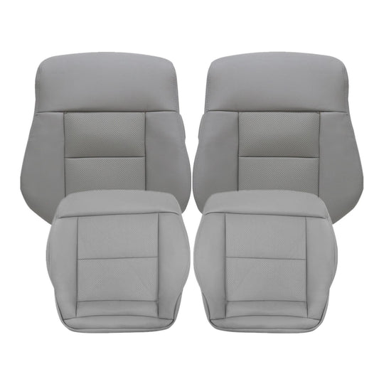 For 2010-2016 Mercedes Benz E200 E250 E300 E350 Driver & Passenger Bottom & Top PERFORATED Leather Seat Cover Gray