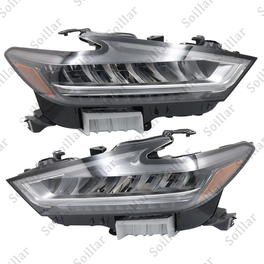 Pair Left + Right For Nissan Maxima 2019 2020 2021 Headlight LED Housing Chrome