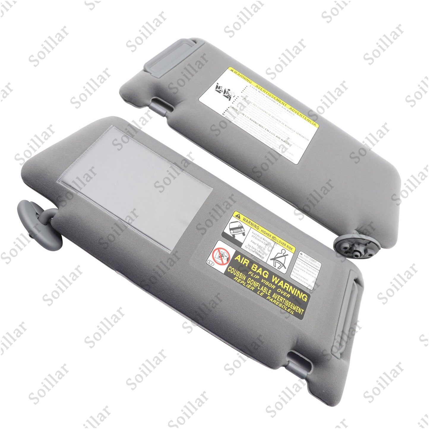 1 Pair For 2005-2015 Toyota Tacoma Sun Visor LH Driver & RH Passenger Side Gray