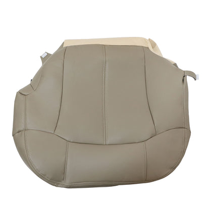 For 1999-2002 Chevrolet Silverado GMC Sierra Front Driver & Passenger Bottom Leather Seat Cover Med Tan