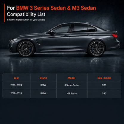 2-Row Checkered Flag Carpet Floor Mats For 2019-2024 BMW 3-Series G20 & M3 G80