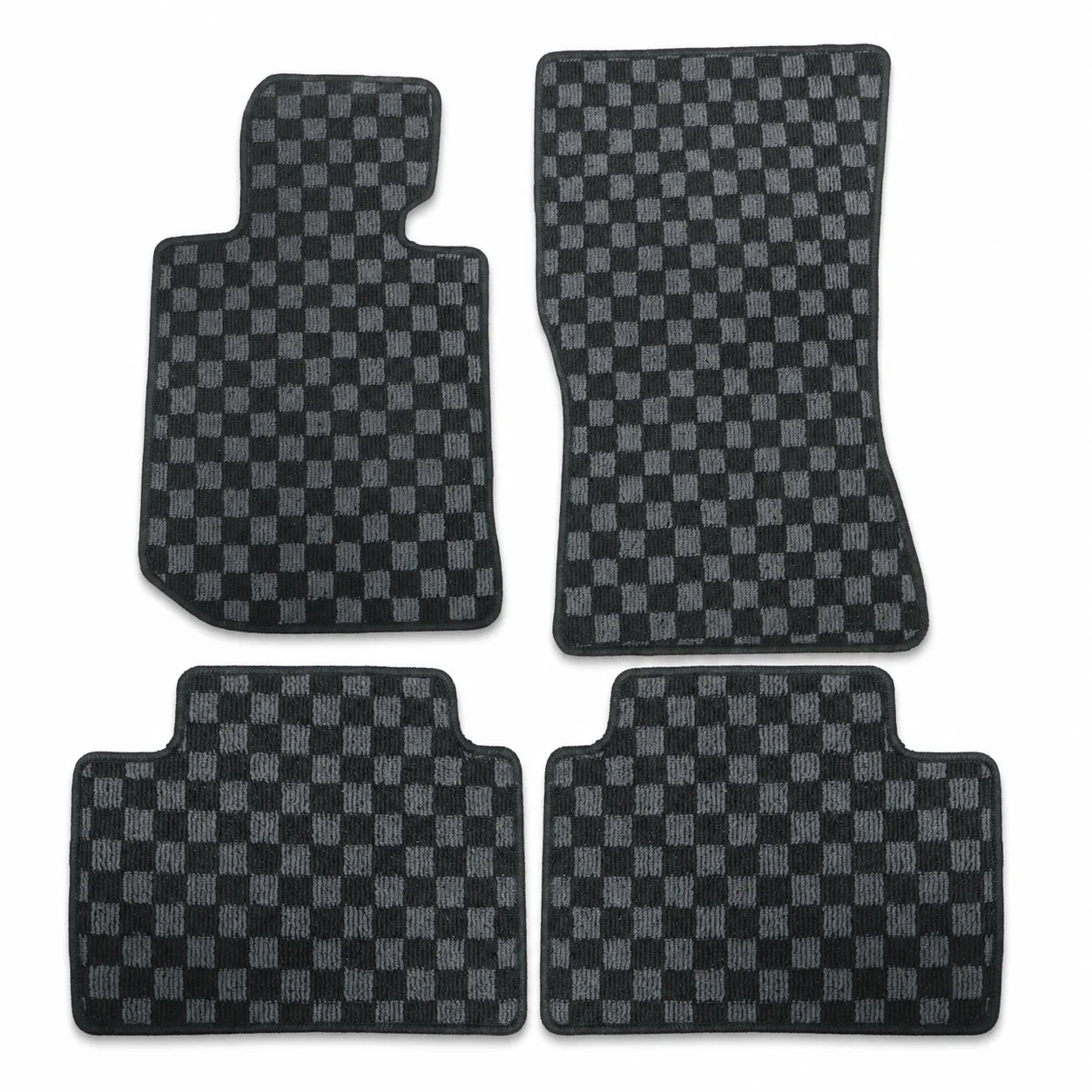 2-Row Checkered Flag Carpet Floor Mats For 2019-2024 BMW 3-Series G20 & M3 G80