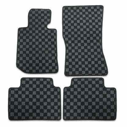 2-Row Checkered Flag Carpet Floor Mats For 2019-2024 BMW 3-Series G20 & M3 G80