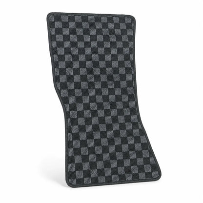 2-Row Checkered Flag Carpet Floor Mats For 2019-2024 BMW 3-Series G20 & M3 G80