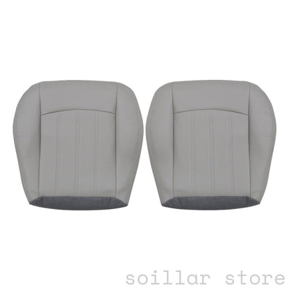 4PCS For 2005 2006 2007 2008 2009 2010 Chrysler 300C Front Both Side Driver & Passenger Bottom & Top Leather Seat Cover Gray