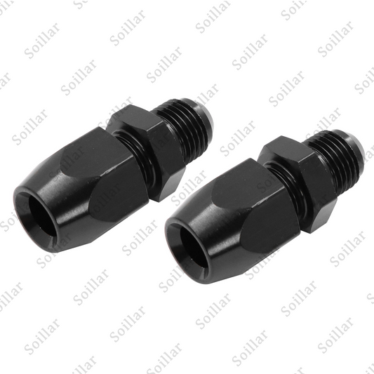 6AN Male To 3/8" Tube Hardline Fuel Line Adapter Fitting Tubing compression 2Pcs