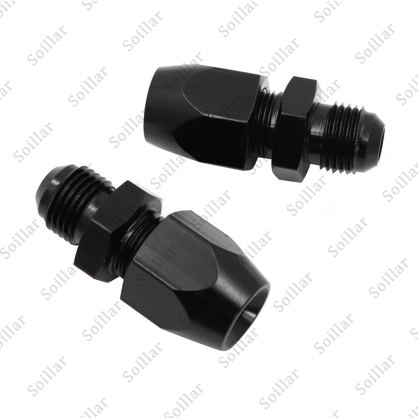 6AN Male To 3/8" Tube Hardline Fuel Line Adapter Fitting Tubing compression 2Pcs
