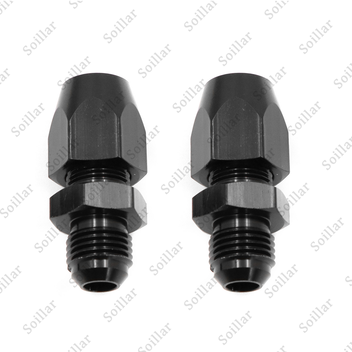 6AN Male To 3/8" Tube Hardline Fuel Line Adapter Fitting Tubing compression 2Pcs