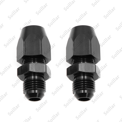 6AN Male To 3/8" Tube Hardline Fuel Line Adapter Fitting Tubing compression 2Pcs
