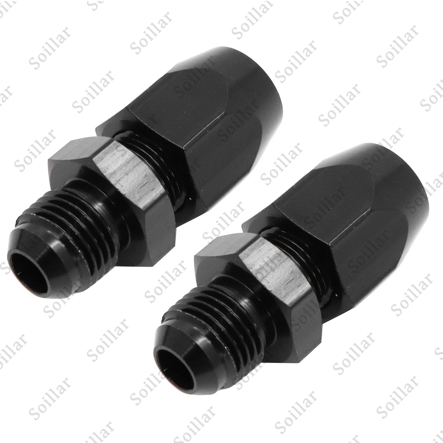 6AN Male To 3/8" Tube Hardline Fuel Line Adapter Fitting Tubing compression 2Pcs
