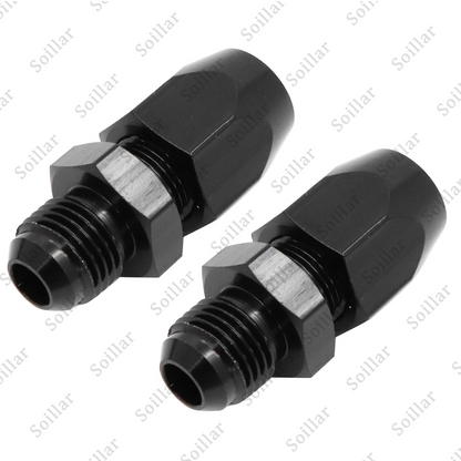6AN Male To 3/8" Tube Hardline Fuel Line Adapter Fitting Tubing compression 2Pcs