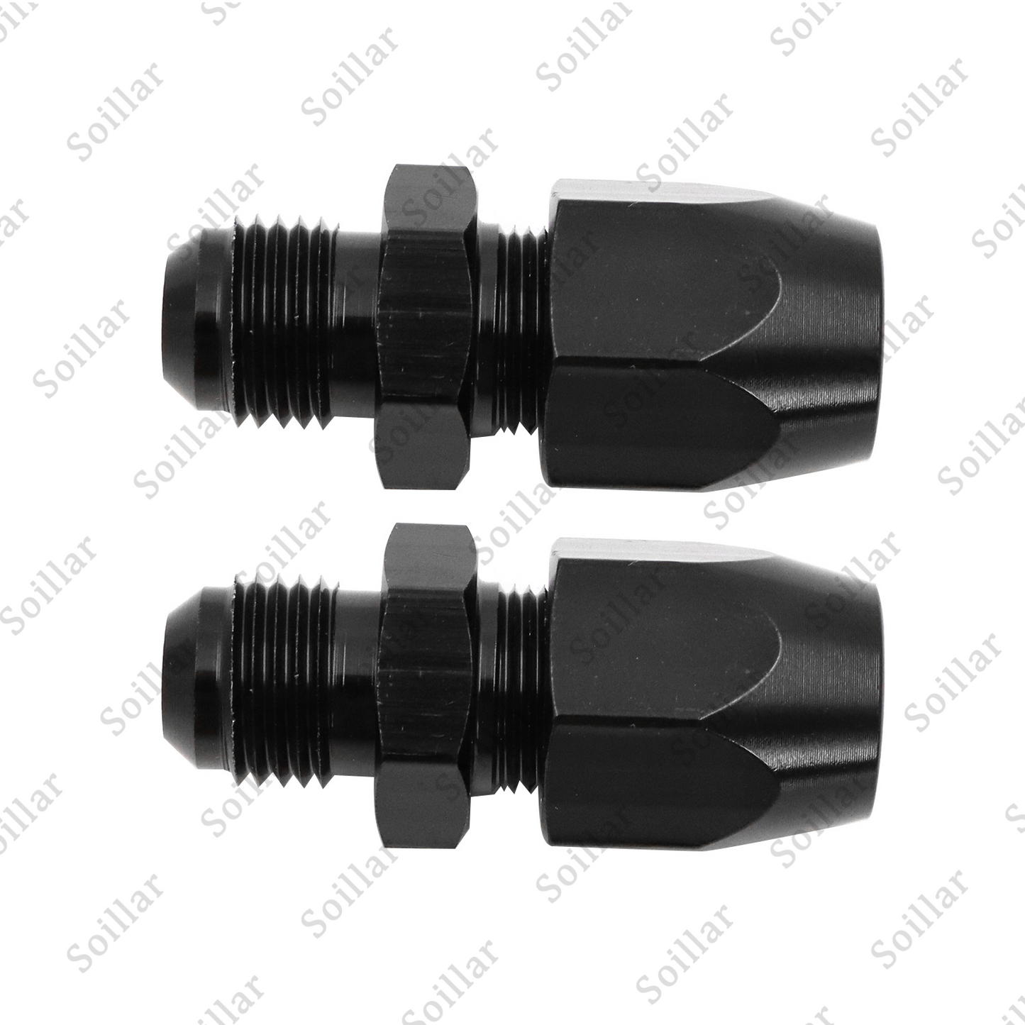 6AN Male To 3/8" Tube Hardline Fuel Line Adapter Fitting Tubing compression 2Pcs