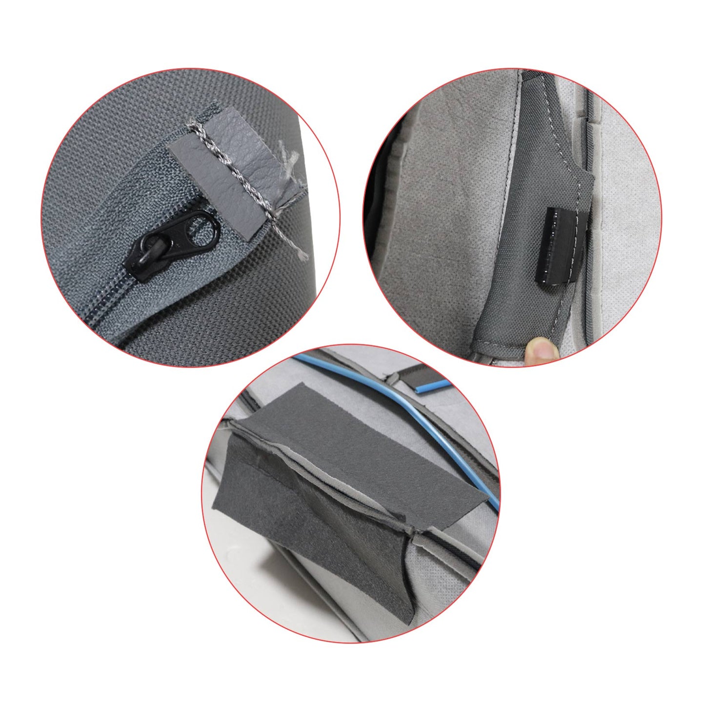 For 2017-2021 Ford F250 F350 F450 F550 Front Driver & Passenger Bottom & Top Cloth Seat Cover Gray